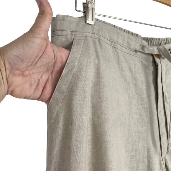 Havanera Mens L 36-38 Beige Linen Chino Pants Pockets Button Fly Closure Casual - Picture 5 of 13